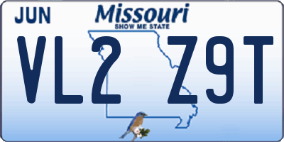 MO license plate VL2Z9T