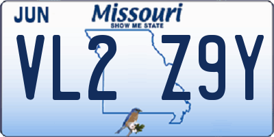 MO license plate VL2Z9Y