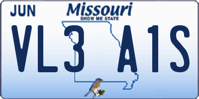 MO license plate VL3A1S