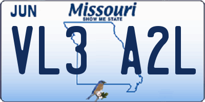 MO license plate VL3A2L