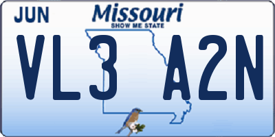 MO license plate VL3A2N