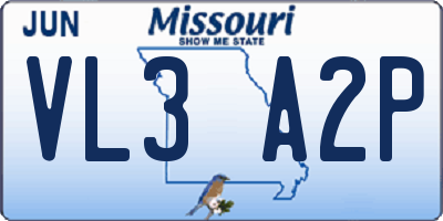 MO license plate VL3A2P