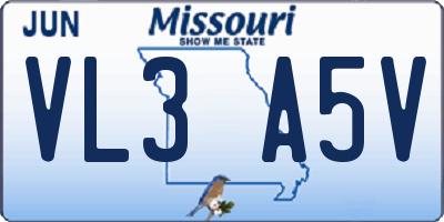 MO license plate VL3A5V