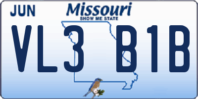MO license plate VL3B1B