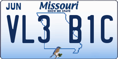 MO license plate VL3B1C