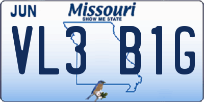 MO license plate VL3B1G
