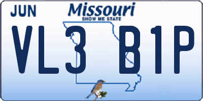MO license plate VL3B1P