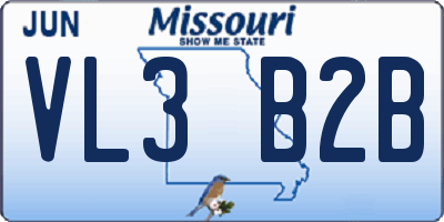 MO license plate VL3B2B