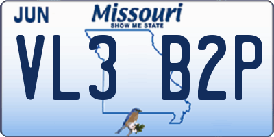MO license plate VL3B2P