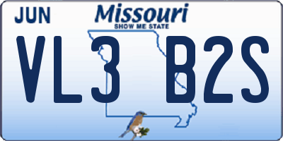MO license plate VL3B2S