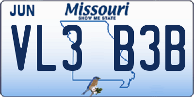 MO license plate VL3B3B