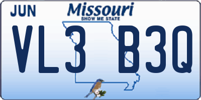 MO license plate VL3B3Q