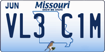 MO license plate VL3C1M