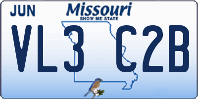MO license plate VL3C2B