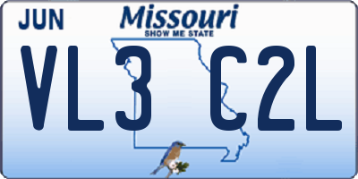 MO license plate VL3C2L