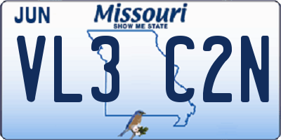 MO license plate VL3C2N