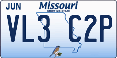 MO license plate VL3C2P