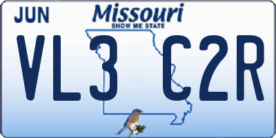 MO license plate VL3C2R