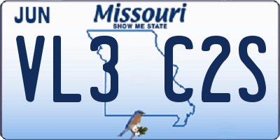 MO license plate VL3C2S