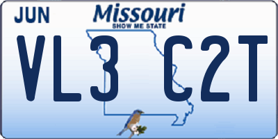 MO license plate VL3C2T