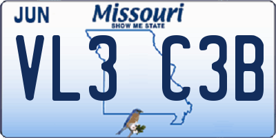 MO license plate VL3C3B