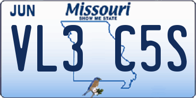 MO license plate VL3C5S