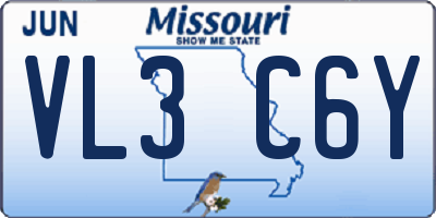 MO license plate VL3C6Y