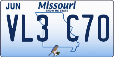 MO license plate VL3C7O