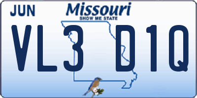 MO license plate VL3D1Q