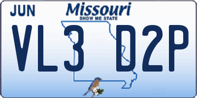 MO license plate VL3D2P