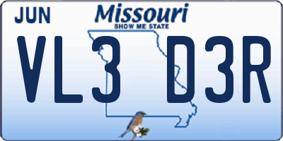 MO license plate VL3D3R