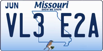 MO license plate VL3E2A