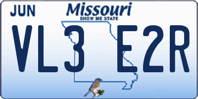 MO license plate VL3E2R