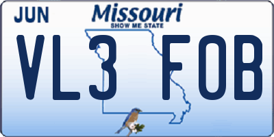 MO license plate VL3F0B