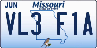 MO license plate VL3F1A