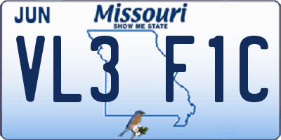 MO license plate VL3F1C