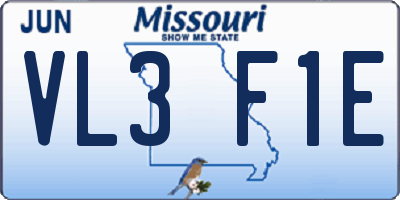 MO license plate VL3F1E