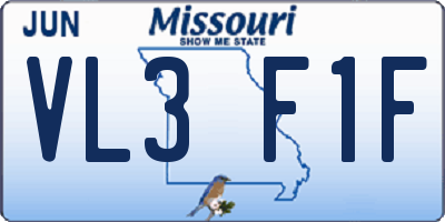 MO license plate VL3F1F