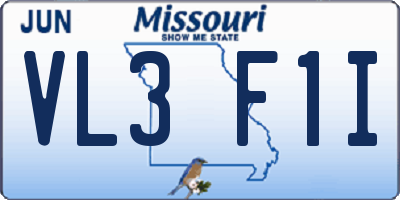 MO license plate VL3F1I