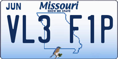 MO license plate VL3F1P