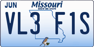 MO license plate VL3F1S