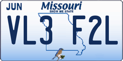 MO license plate VL3F2L