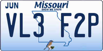 MO license plate VL3F2P