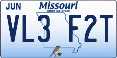 MO license plate VL3F2T