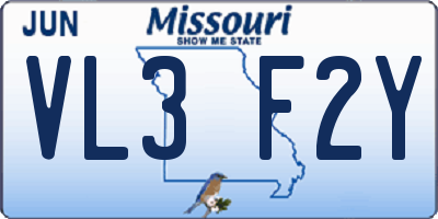 MO license plate VL3F2Y