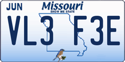 MO license plate VL3F3E