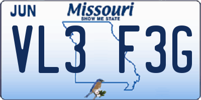 MO license plate VL3F3G