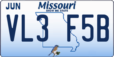 MO license plate VL3F5B