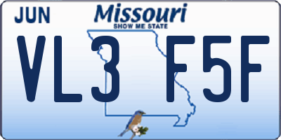 MO license plate VL3F5F