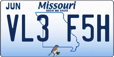 MO license plate VL3F5H